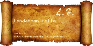 Landesman Hella névjegykártya